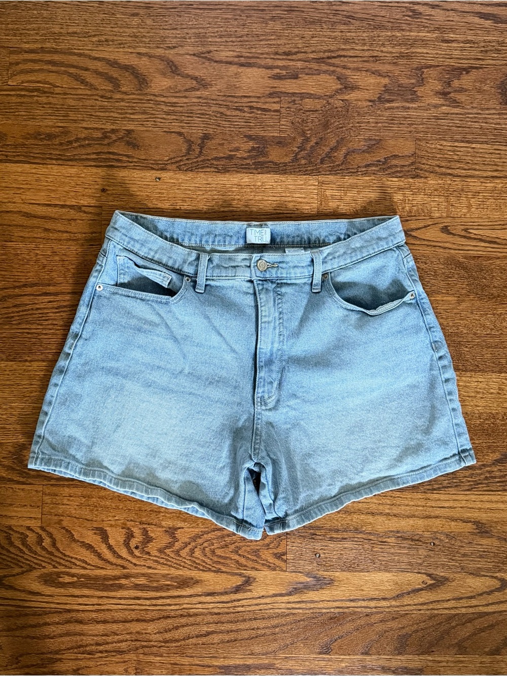 Time and Tru Light Blue High-Rise Denim Shorts size 14